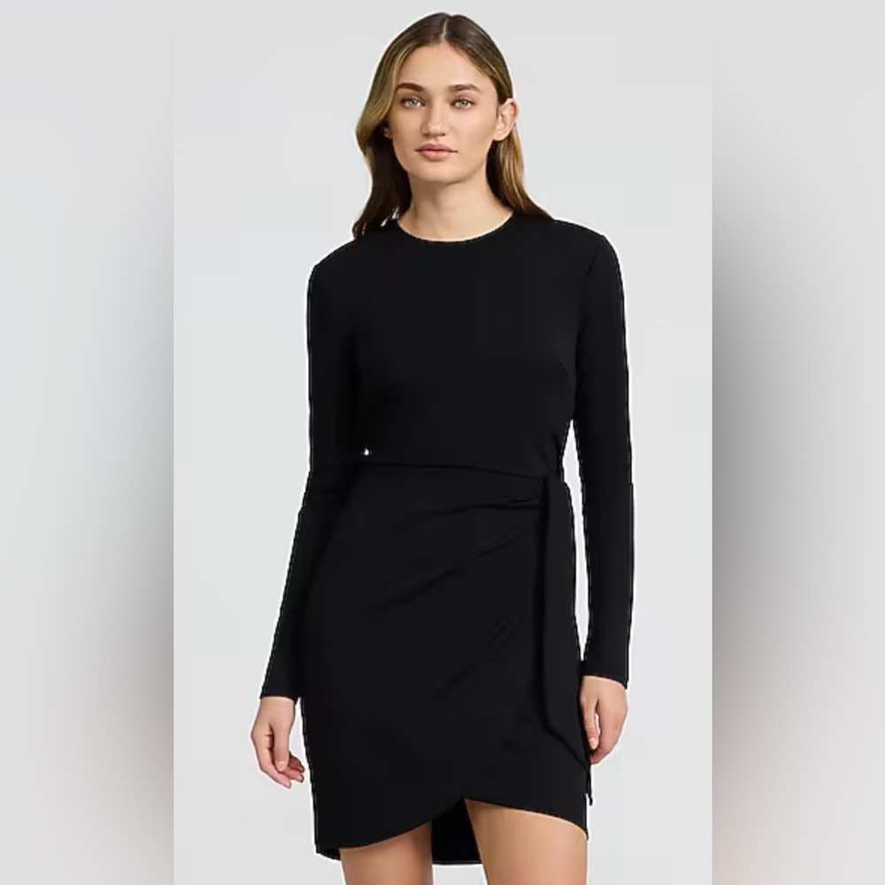 Express Black Long Sleeve Side Knot Dress